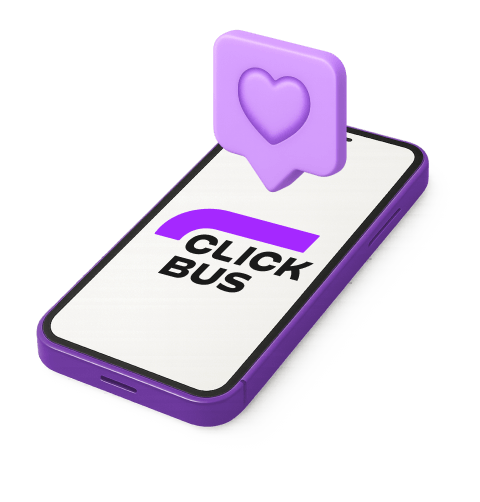 Smartphone com o aplicativo BusViagem aberto